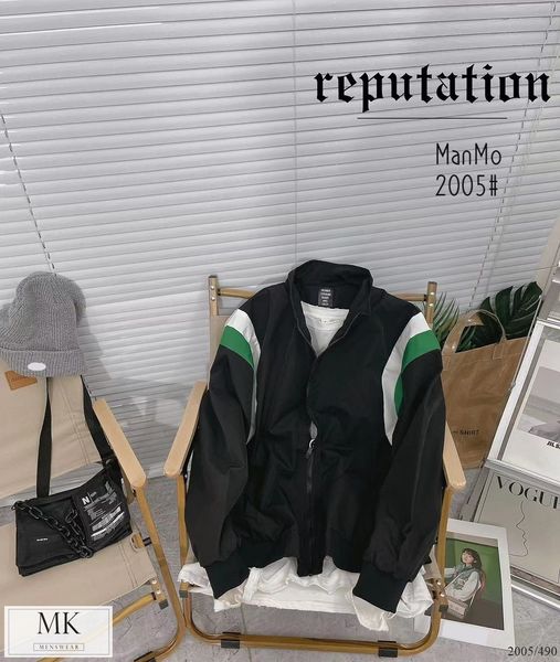  [ẢNH THẬT] Áo Khoác Gió Nam Nữ Đen/Trắng Phối Sọc 2005 