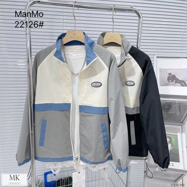  [ẢNH THẬT] Áo Khoác Gió Nam Nữ Phối 2 Tone Màu 22126 
