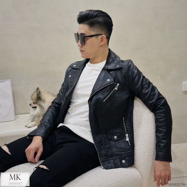  [ẢNH THẬT] Áo Khoác Da Biker Đen Nam Nữ 