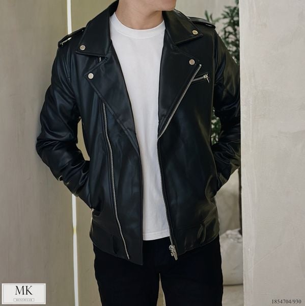 [ẢNH THẬT] Áo Khoác Da Biker Nam Nữ Màu Đen 