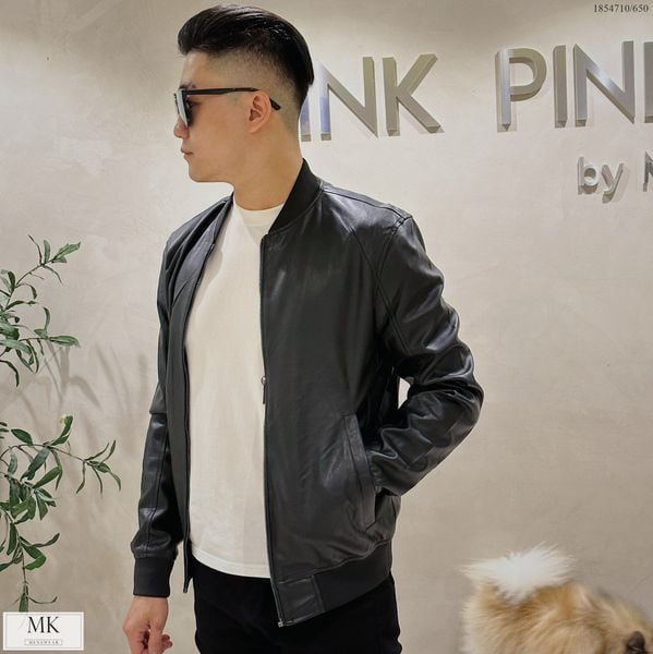  [ẢNH THẬT] Áo Khoác Da Bomber Nam Nữ Màu Đen Trơn 