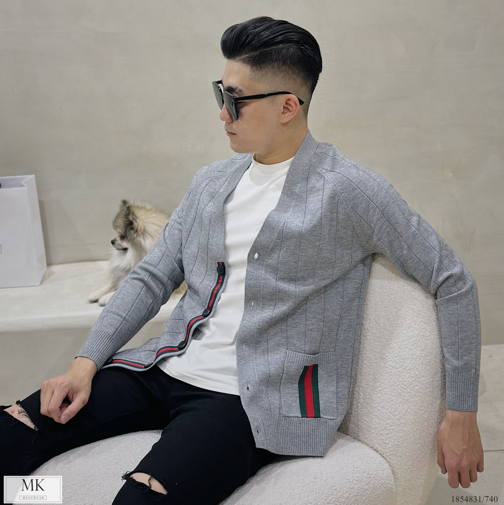  [ẢNH THẬT] Áo Khoác Cardigan Nam Nữ Màu Đen/Ghi 
