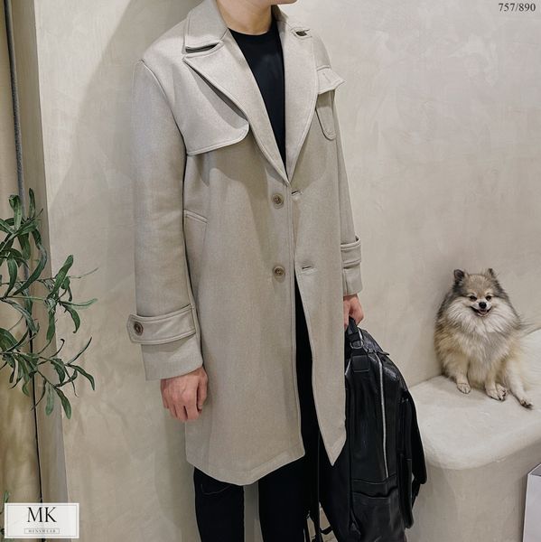  [ẢNH THẬT] Áo Khoác Dạ Dài Nam Màu Đen/Be Trơn 757 