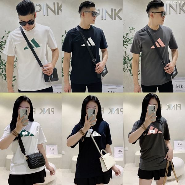  [ẢNH THẬT] Áo Phông Ngắn Tay Nam Nữ Logo Ngực To Đen/Trắng/Xám 22 