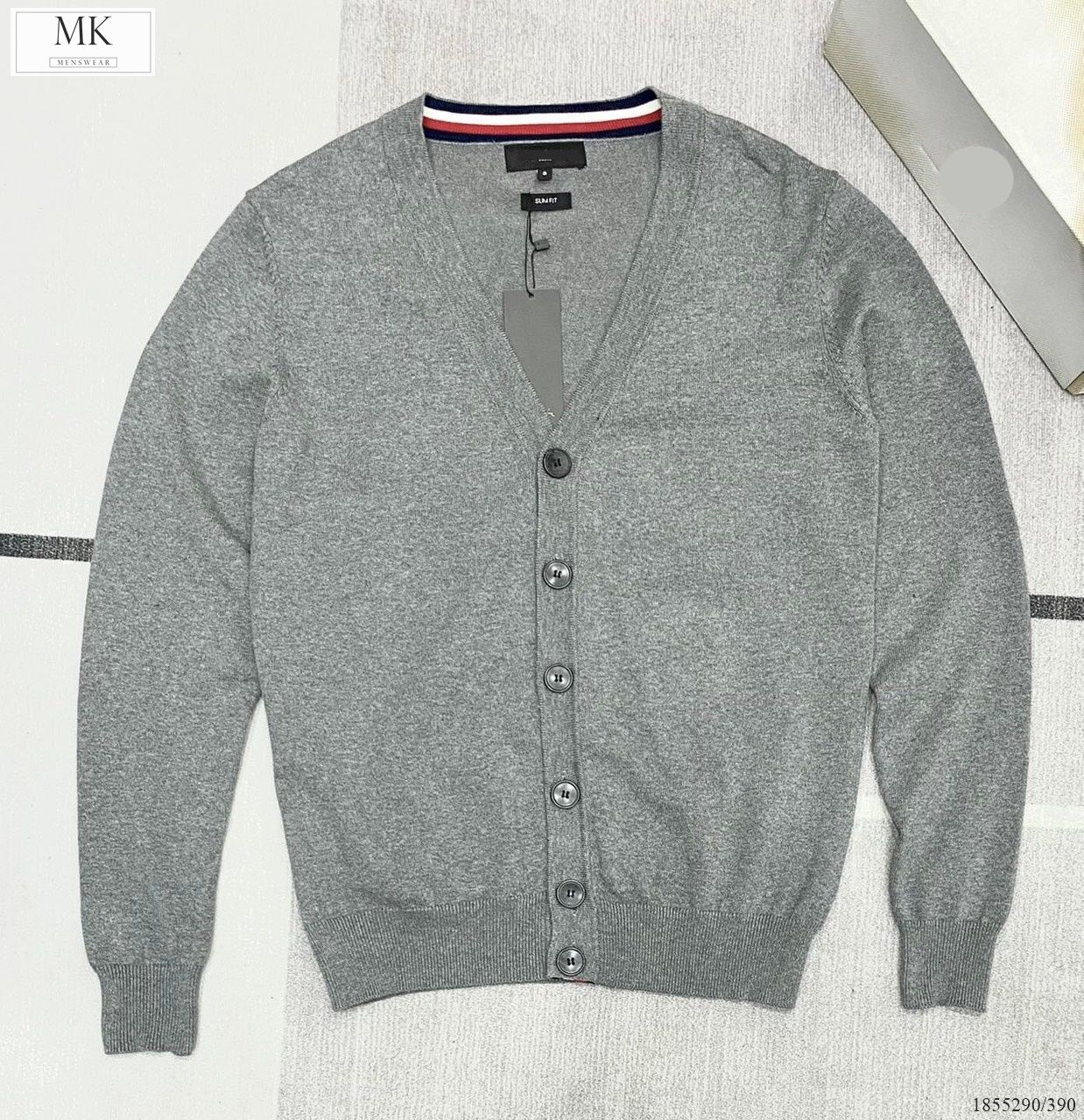  [ẢNH THẬT] Áo Khoác Cardigan Trơn Nam Nữ Ghi/Xanh 