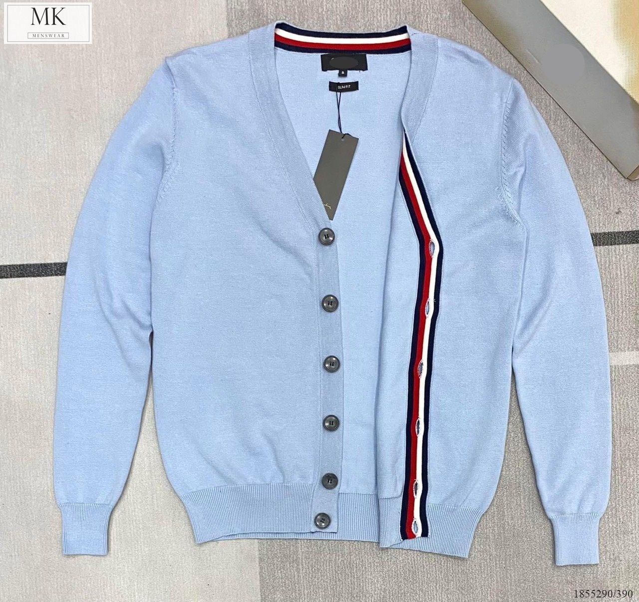  [ẢNH THẬT] Áo Khoác Cardigan Trơn Nam Nữ Ghi/Xanh 