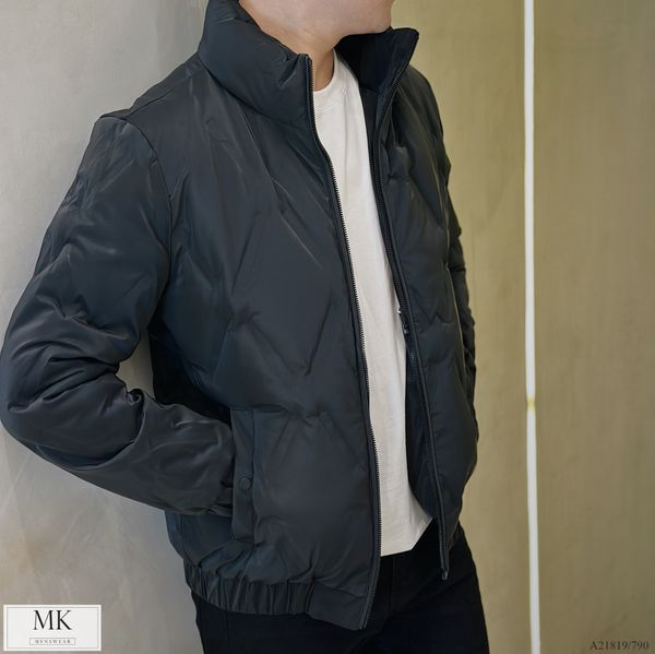  [ẢNH THẬT] Áo Khoác Phao Lông Vũ Nam Nữ Trơn A21819 Đen/Ghi 