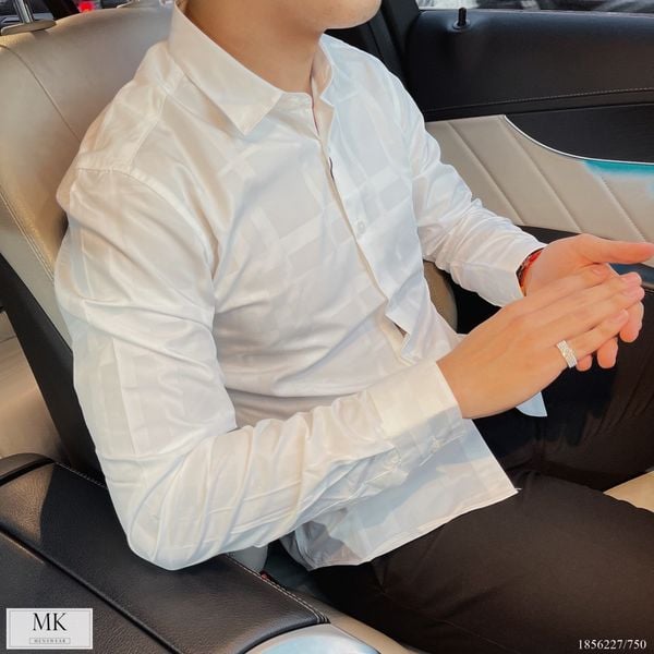  [ẢNH THẬT] Áo Sơ Mi Nam Dài Tay Trơn Đen/Trắng 