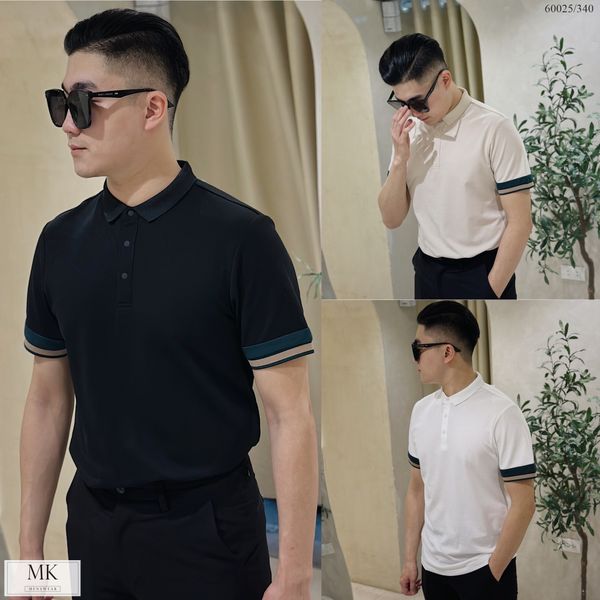  [ẢNH THẬT] Áo Polo Ngắn Tay Nam Nữ Dáng Cổ Điển Cải Tay Đen/Trắng/Be 60025 