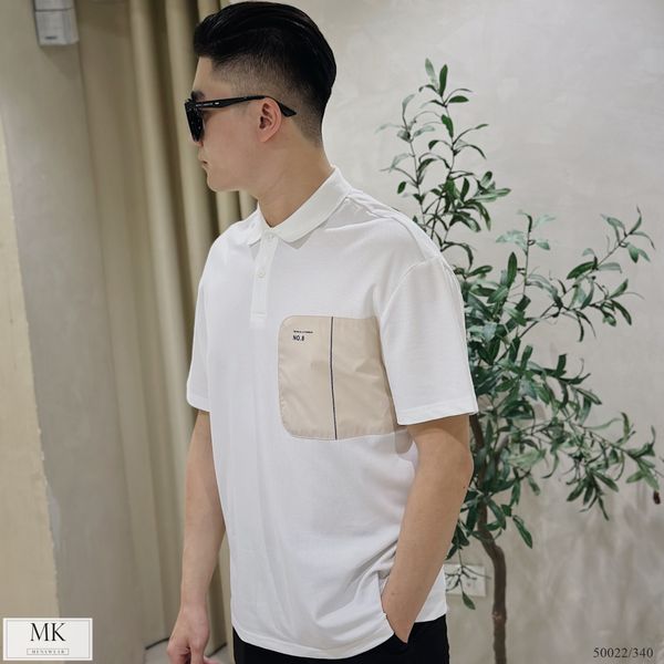  [ẢNH THẬT] Áo Polo Ngắn Tay Nam Nữ Cải Ngực Đen/Trắng/Nâu 50022 