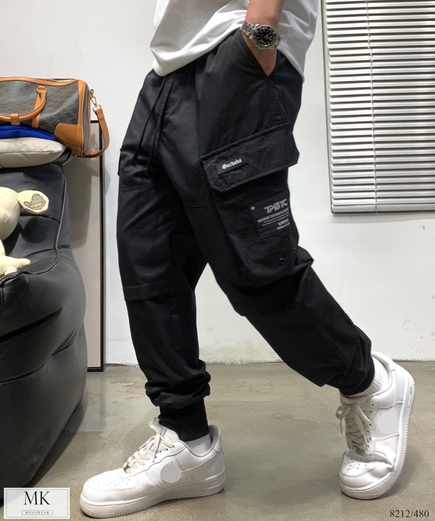  [ẢNH THẬT] Quần Jogger Kaki Nam Nữ Túi Hộp Đen 8212 