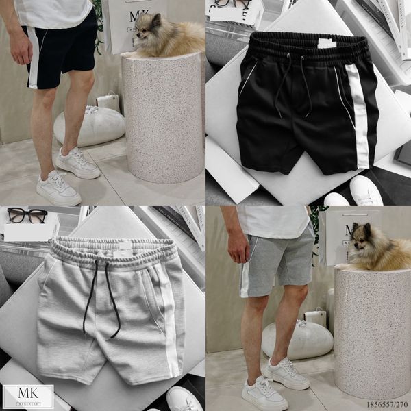  [ẢNH THẬT] Quần Short Nỉ Nam Phối Sọc Đen/Ghi 23 