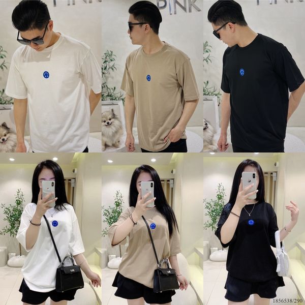  [ẢNH THẬT] Áo Phông Ngắn Tay Nam Nữ Hình Mặt Cười Nhỏ Đen/Trắng/Nâu 