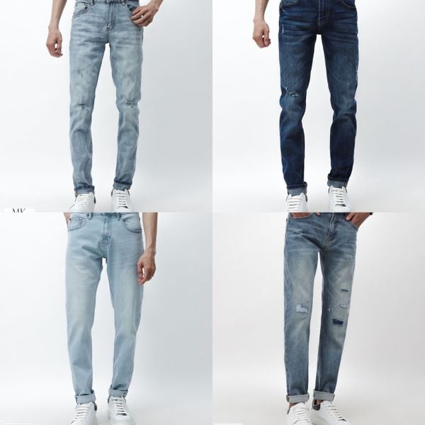  [ẢNH THẬT] Quần Jean Nam Defoxx Trơn/Rách/Xước Xanh Nhạt/Xanh Đậm 23 