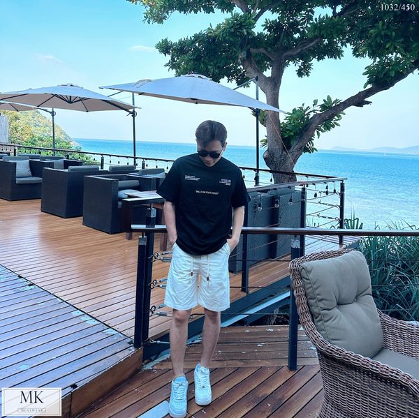  [ẢNH THẬT] Quần Short Kaki Nam Trơn Gập Gấu Đen/Trắng 1032 