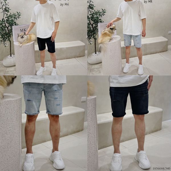  [ẢNH THẬT] Quần Short Jean Nam Defoxx Xước Đen/Xanh Nhạt 23 