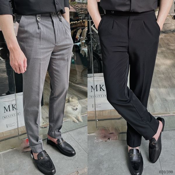  [ẢNH THẬT] Quần Âu Cộc Nam Trơn Đen/Ghi XK020 