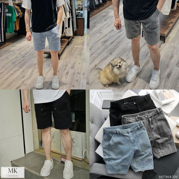  [ẢNH THẬT] Quần Short Jeans Nam Trơn Đen/Xanh Nhạt/Lông Chuột 23 