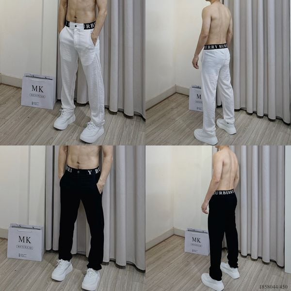  [ẢNH THẬT] Quần Đũi Nam Dáng Suông Trơn Đen/Trắng 