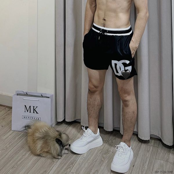  [ẢNH THẬT] Quần Short Gió Nam Đen/Trắng Logo Đùi 