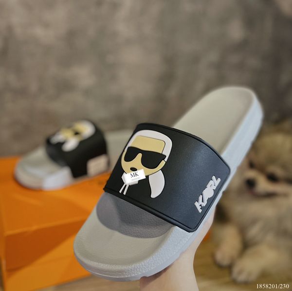  [ẢNH THẬT] Dép Nam Xám Hoạ Tiết Hoạt Hình To 