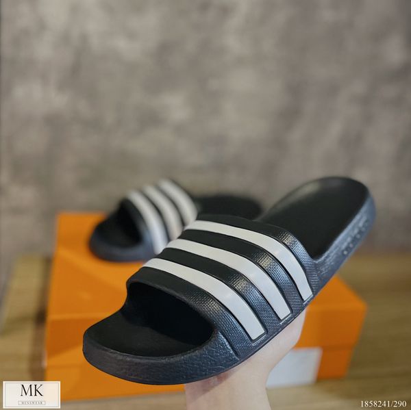  [ẢNH THẬT] Dép Nam Đen/Trắng Sọc Trơn 