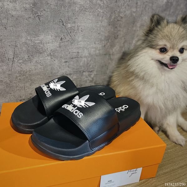  [ẢNH THẬT] Dép Nam Đen Hoạ Tiết Logo 