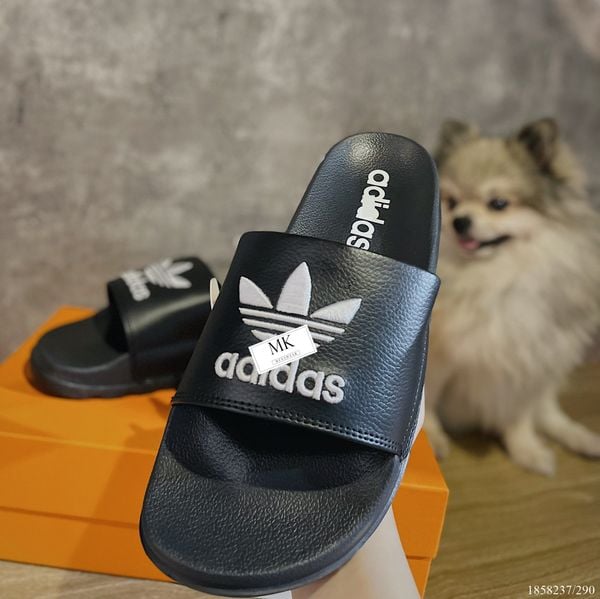  [ẢNH THẬT] Dép Nam Đen Hoạ Tiết Logo 