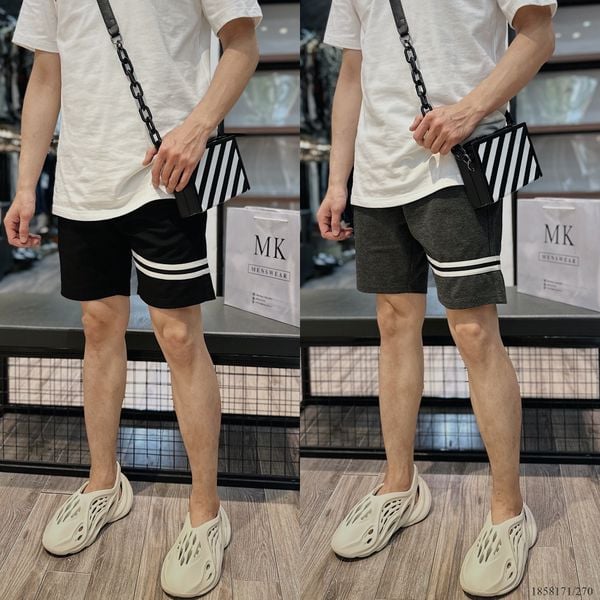  [ẢNH THẬT] Quần Short Nỉ Nam Đen/Ghi Sọc Đùi 23 