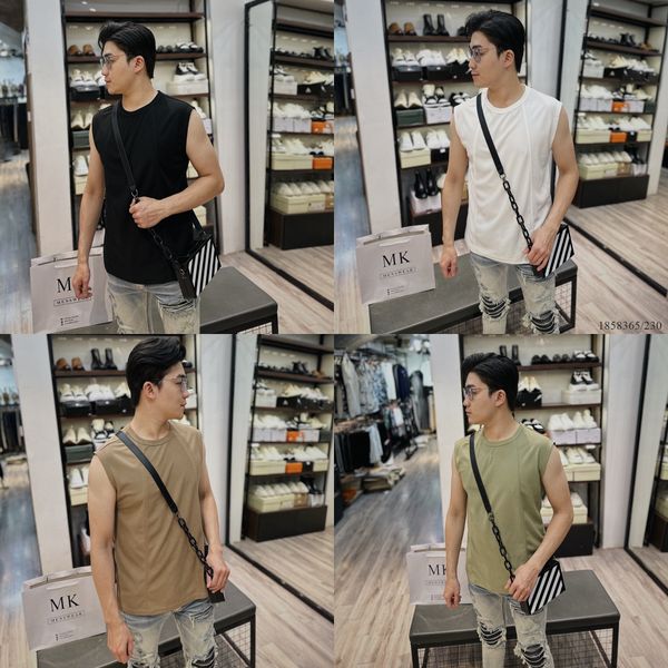  [ẢNH THẬT] Áo Ba Lỗ Trơn Nam Nữ Đen/Trắng/Nâu/Xanh Rêu 23 