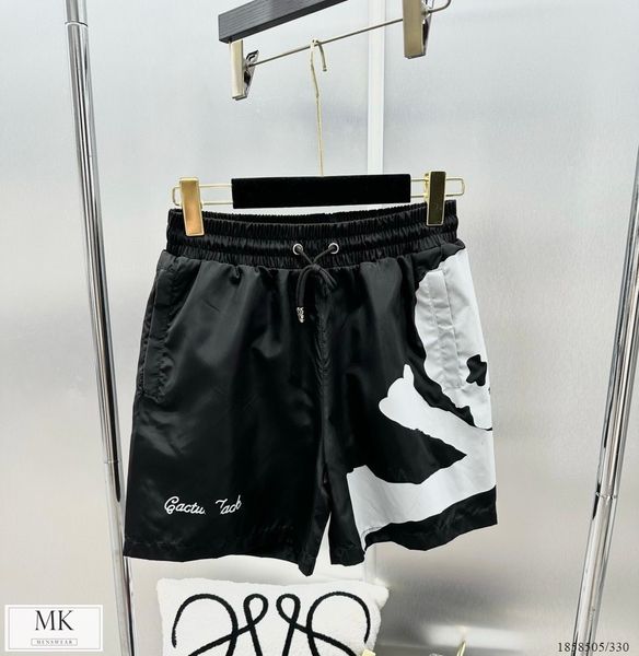  [ẢNH THẬT] Quần Short Gió Nam Trang Trí Hoạ Tiết Trắng 