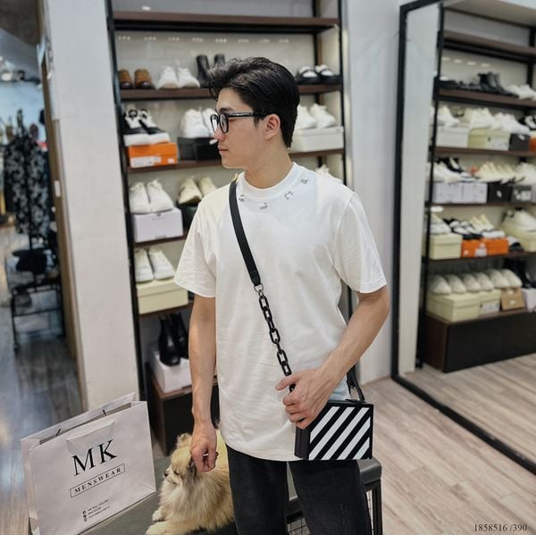  [ẢNH THẬT] Áo Phông Ngắn Tay Nam Nữ Logo Viền Cổ Trắng 23 