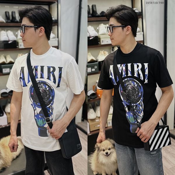  [ẢNH THẬT] Áo Phông Ngắn Tay Nam Nữ Đen/Trắng Hoạ Tiết Chữ Và Hoạt Hình 