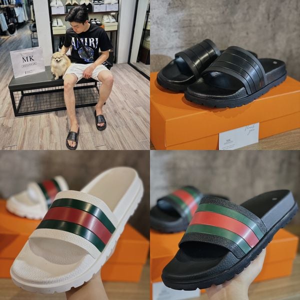  [ẢNH THẬT] Dép Nam Sọc Đen/Trắng Đỏ/Đen Đỏ 