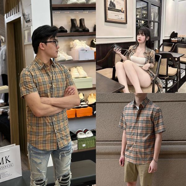  [ẢNH THẬT] Áo Sơ Mi Dài Tay Nam Túi Ngực Màu Nâu Kẻ 23 