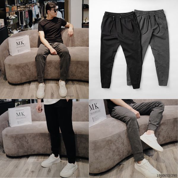  [ẢNH THẬT] Quần Jogger Nỉ KAF Trơn 2 Màu Đen/Lông chuột 