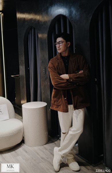  [ẢNH THẬT] Quần Jean Nam Trơn Dáng Suông Màu Trắng Rách Gối 22051 