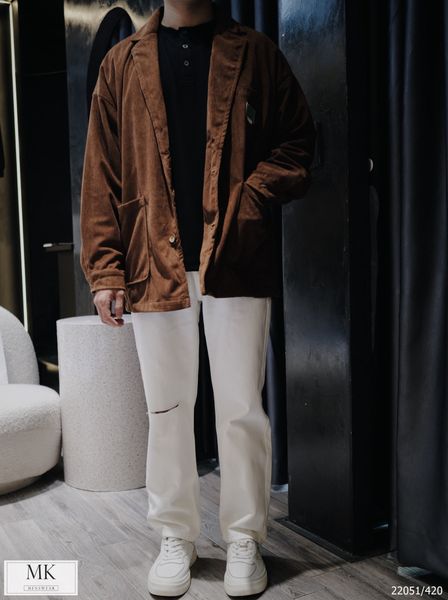  [ẢNH THẬT] Quần Jean Nam Trơn Dáng Suông Màu Trắng Rách Gối 22051 