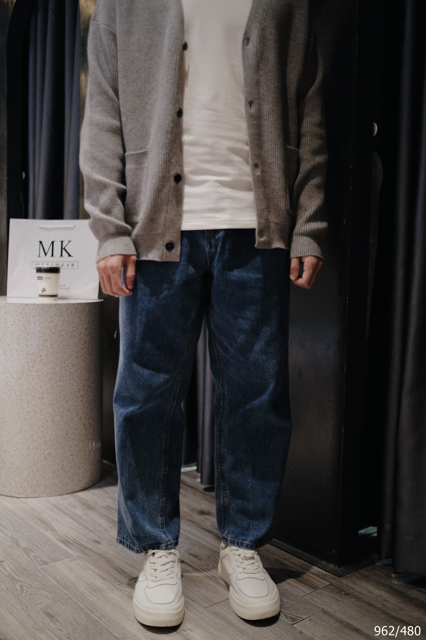  [ẢNH THẬT] Áo Khoác Cardigan Trơn Nam Nữ Đen/Ghi/Nâu 962 