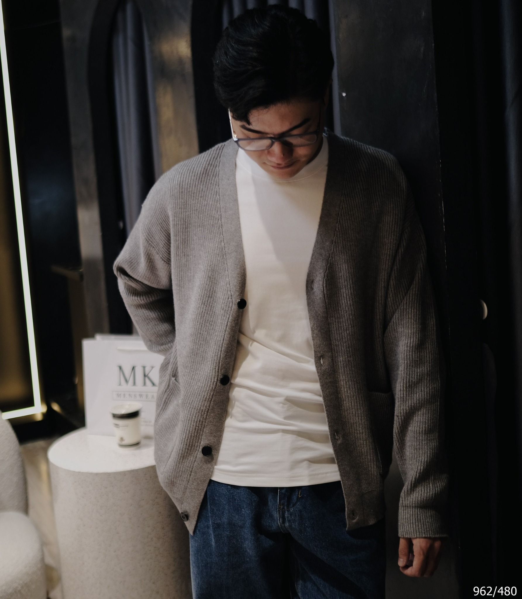  [ẢNH THẬT] Áo Khoác Cardigan Trơn Nam Nữ Đen/Ghi/Nâu 962 