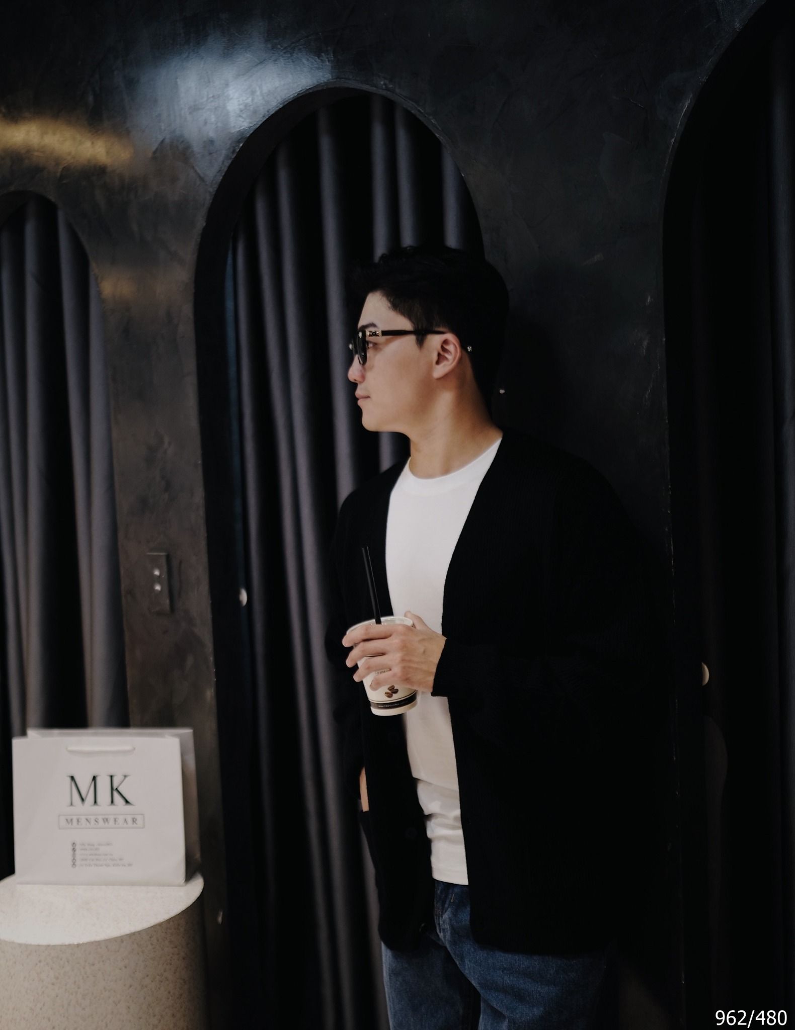  [ẢNH THẬT] Áo Khoác Cardigan Trơn Nam Nữ Đen/Ghi/Nâu 962 