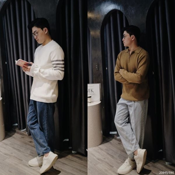  [ẢNH THẬT] Quần Jean Nam Trơn Dáng Suông Màu Xanh Cài Hông 20845 