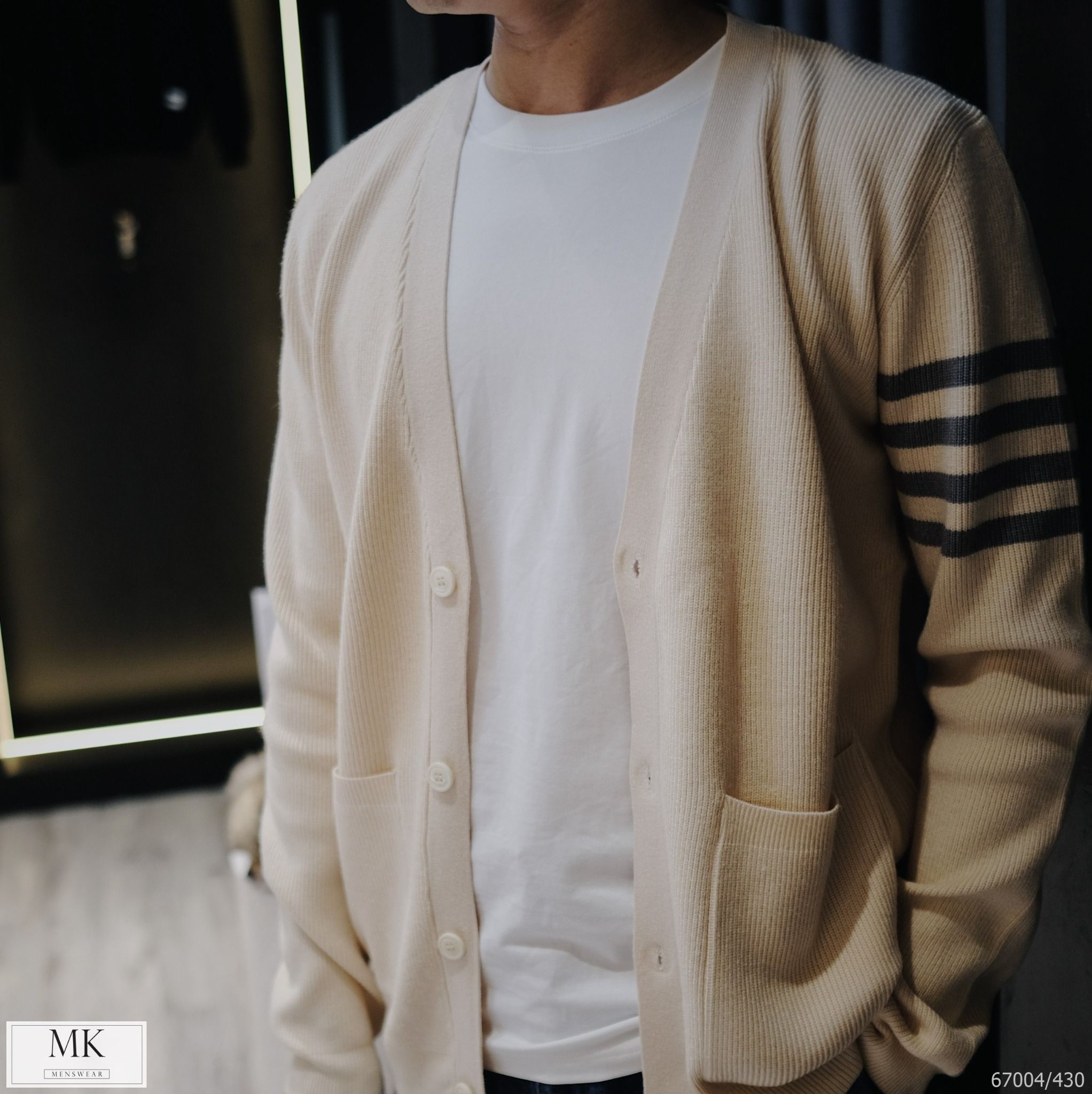  [ẢNH THẬT] Áo Khoác Cardigan Nam Nữ Cải Tay Trắng/Be/Đen/Rêu C67004 