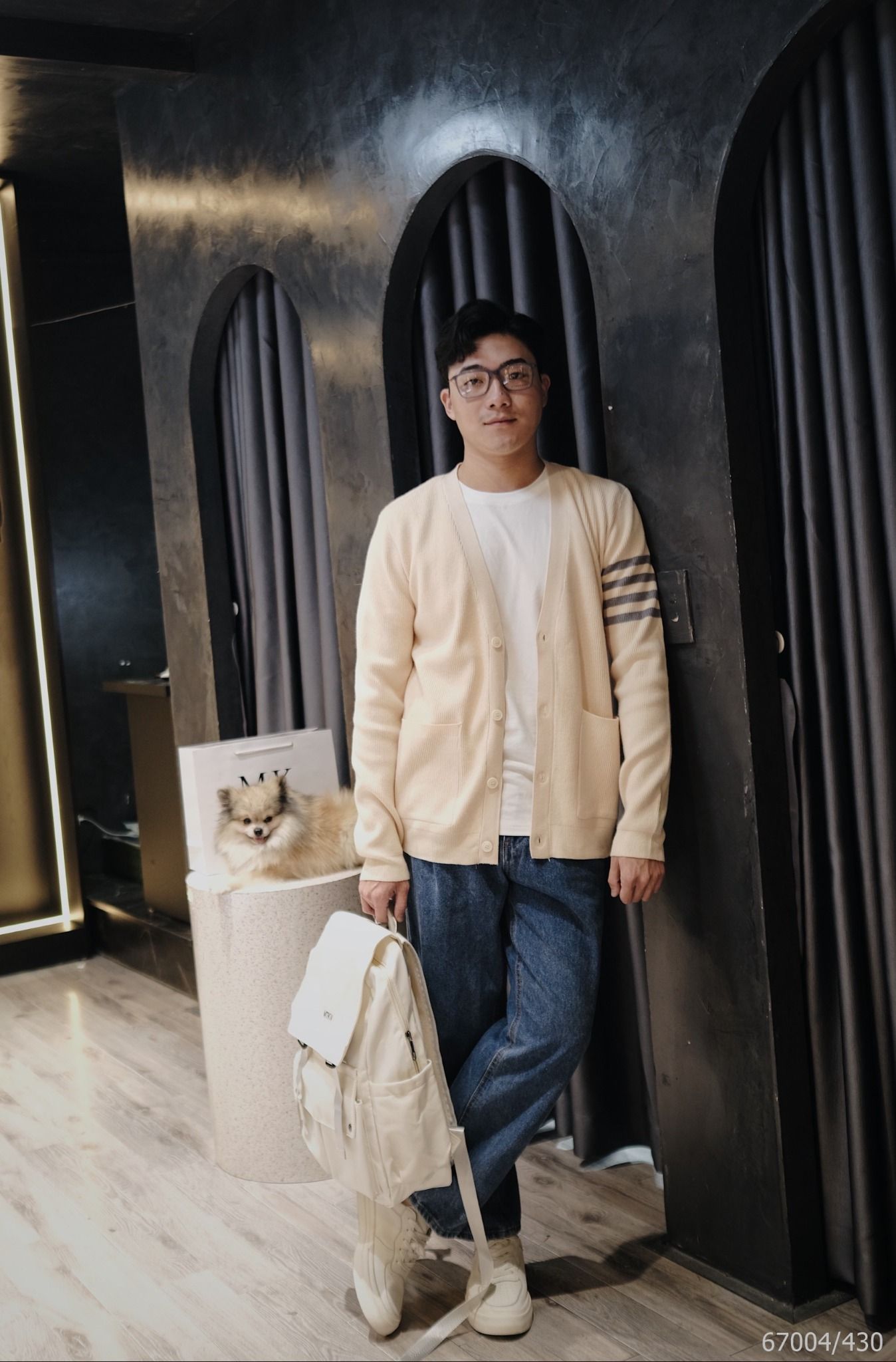  [ẢNH THẬT] Áo Khoác Cardigan Nam Nữ Cải Tay Trắng/Be/Đen/Rêu C67004 