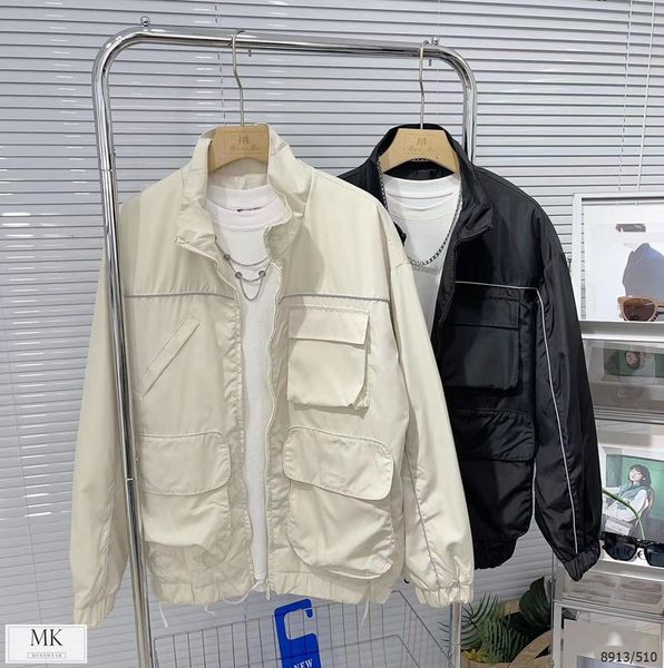  [ẢNH THẬT] Áo Khoác Gió Nam Phản Quang Đen/Be 8913 