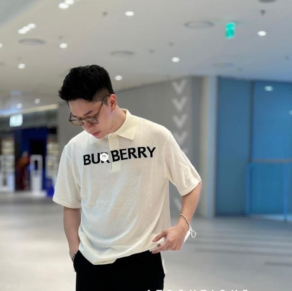  [ẢNH THẬT] Áo Polo Ngắn Tay Len Mongtoghi Ngắn Tay Nam Nữ Logo Ngực Màu Trắng 