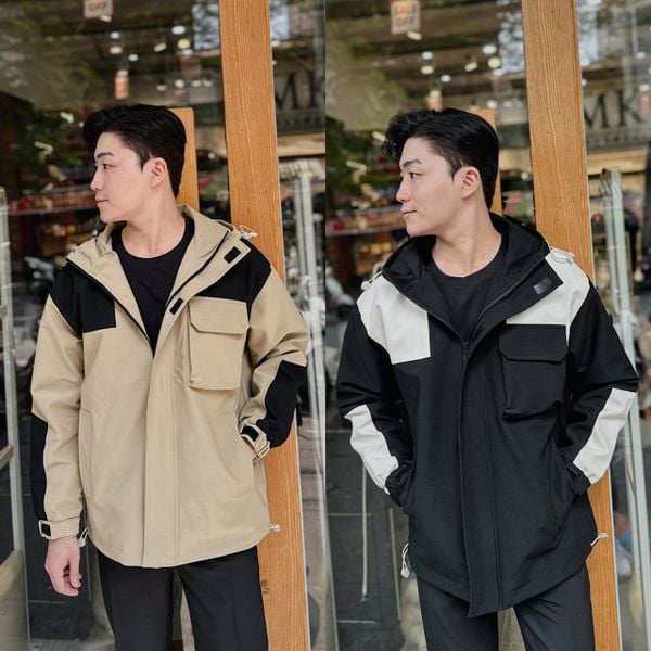  [ẢNH THẬT] Áo Khoác Nam Nữ Chất Kaki Có Mũ Phối 2 Màu Đen/Nâu Rêu Mã 1978 