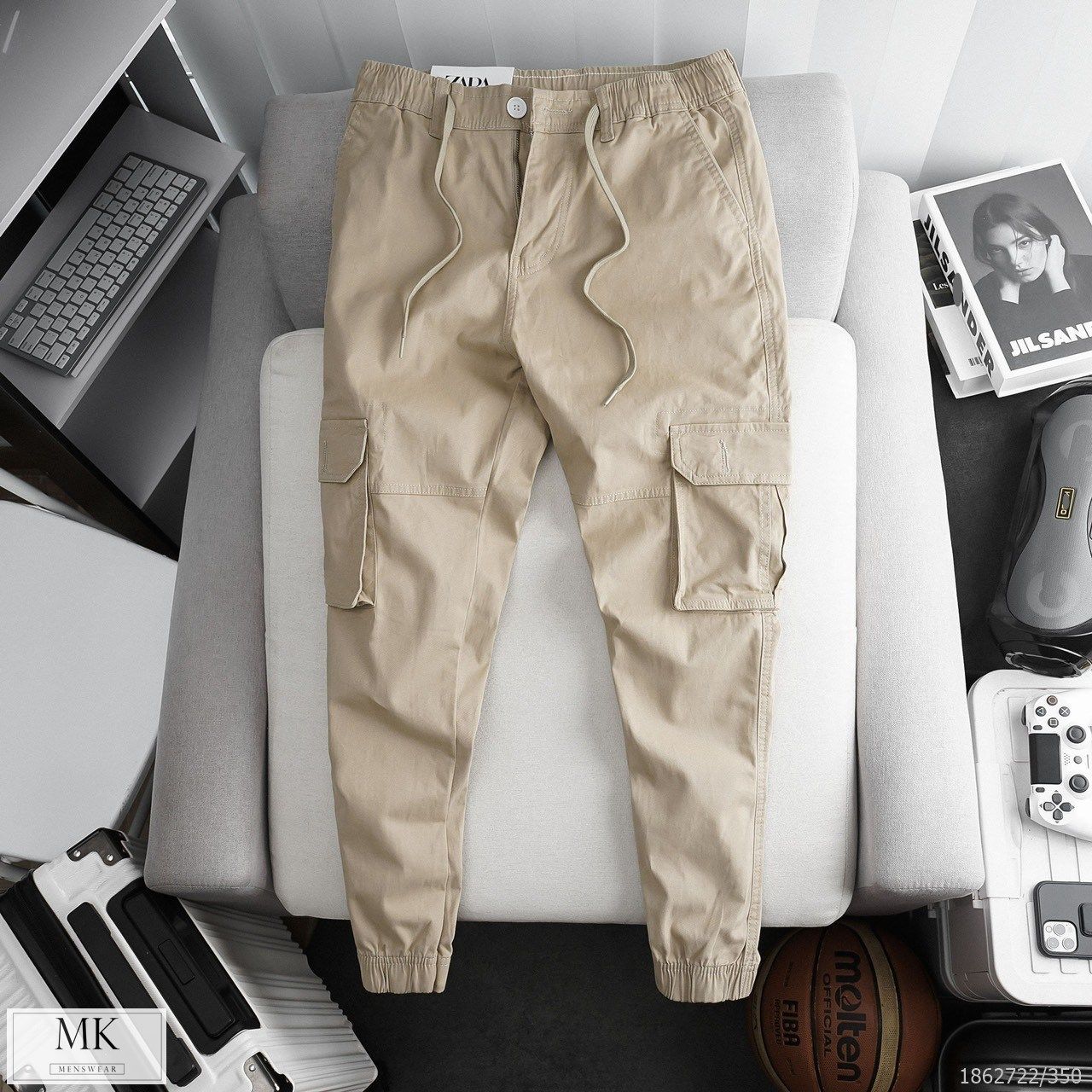  [ẢNH THẬT] Quần Jogger Kaki Túi Hộp Tiện Lợi. 2 Màu Đen/Be 