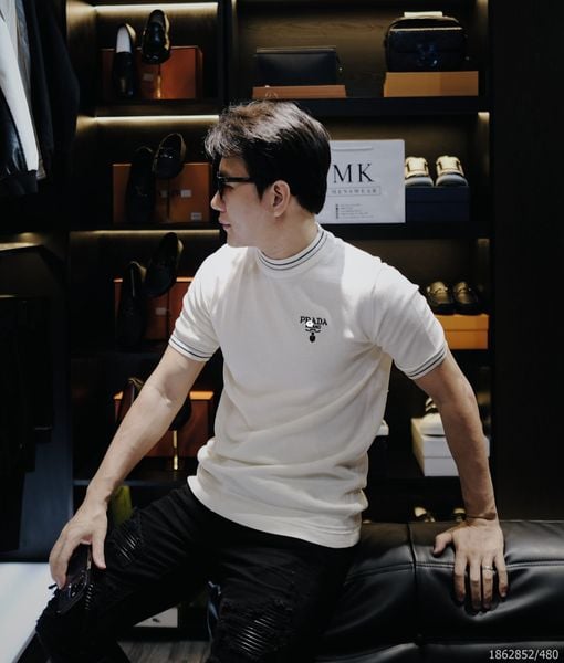  [ẢNH THẬT] Áo Polo Ngắn Tay Len Mongtoghi Ngắn Tay Nam Nữ Logo Nhỏ, Viền Cổ Áo Và Tay Áo 2 Màu Đen/Trắng 