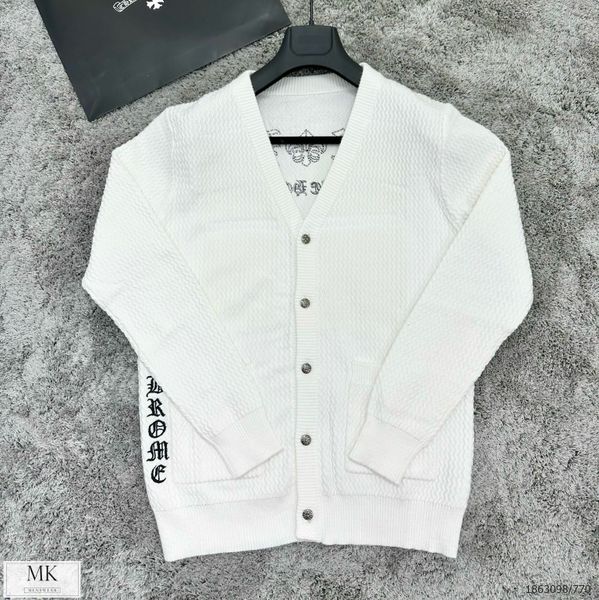  [ẢNH THẬT] Áo Khoác Cardigan Nam Nữ Màu Trắng Phối Thêu Chữ Đen 